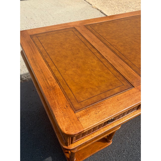 Vintage Faux Bamboo British Colonial Desk For Sale - Image 11 of 11