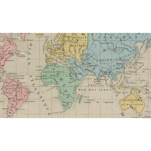 Antique Planisphere World Map, 1845 For Sale - Image 15 of 16