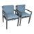 Restoration Hardware Rhodes Aluminum Outdoor Dining Armchairs, Pair For Sale