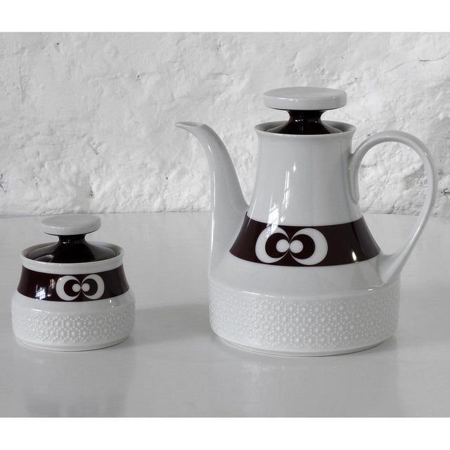 Black Vintage Porcelain Set from Scherzer Bavaria, Germany, 1970s, Set of 5 For Sale - Image 8 of 18