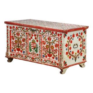 Folk Art Bridal Chest, 1943 For Sale