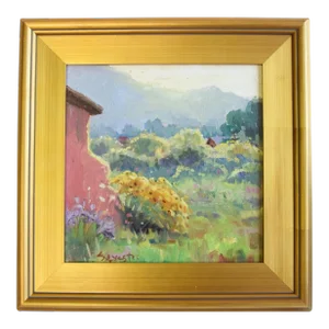 Silvio Silvestri, Listed Artist Taos New Mexico Landscape Oil Painting W/ Antiqued Gold Wood Frame