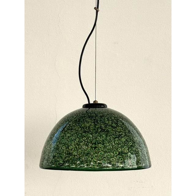 Gorgeous "Neverrino" Glass Pendant Lamp in stunning green color, designed by Gae Aulenti for Vistosi, Italy, 1970s....