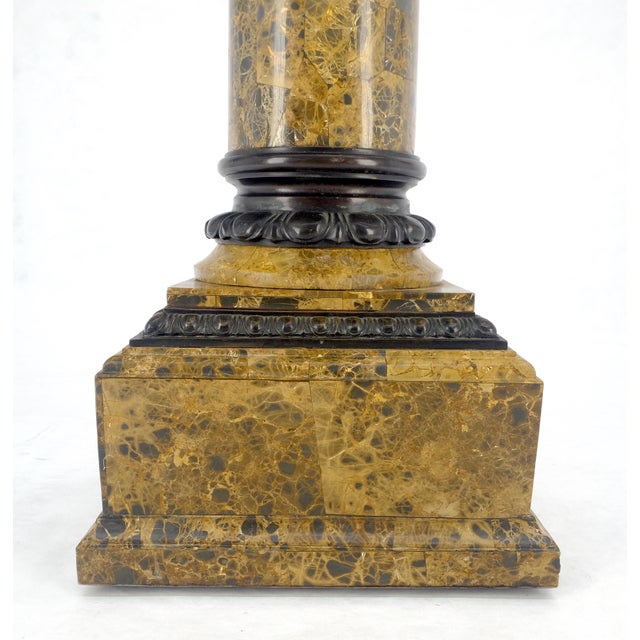 Neoclassical 14" Square Top Tapered Column Pedestal Stand Lamp Table MINT For Sale - Image 9 of 12
