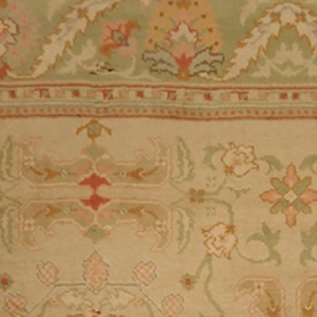 Oversized Vintage Oushak Rug in Beige & Green Floral Design - Rug & Kilim For Sale In New York - Image 6 of 6