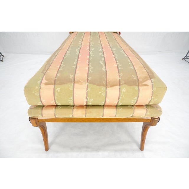 Klismos Light Carved Walnut Frame Chaise Lounge Chair Stunning MIINT Frame! For Sale - Image 11 of 13