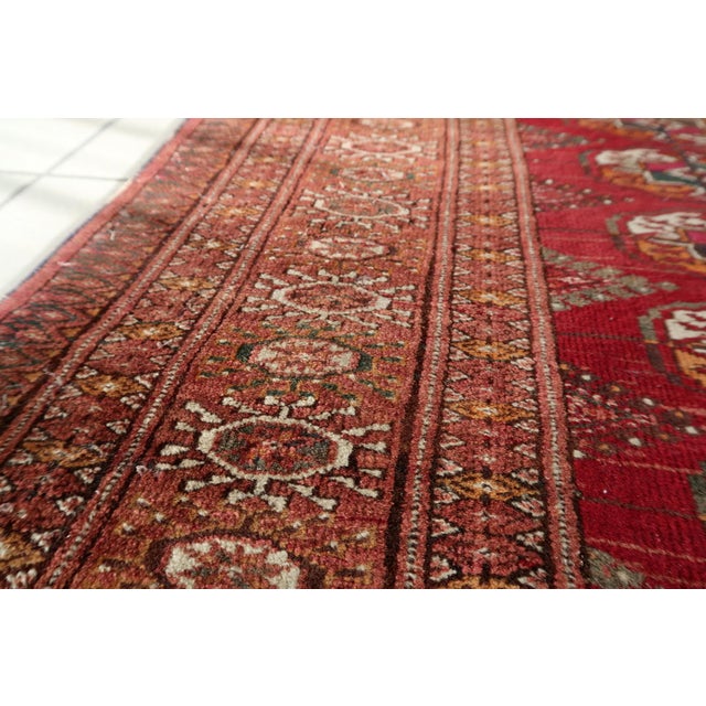 An exceptional Authentic Antique Turkmen Tekke Rug hand-knotted by Tekke tribal weavers in Turkmenistan. Tekke rugs are...