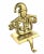 Gold Metal Snowman Design Fireplace Stocking Holder For Sale - Image 8 of 8