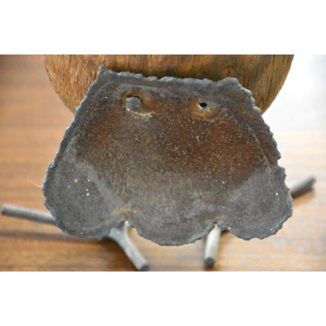 Wood and Steel Owl Sculpture For Sale In Boston - Image 6 of 8