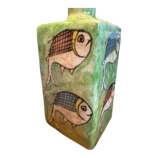 Persian Qajar Polychrome Vase For Sale