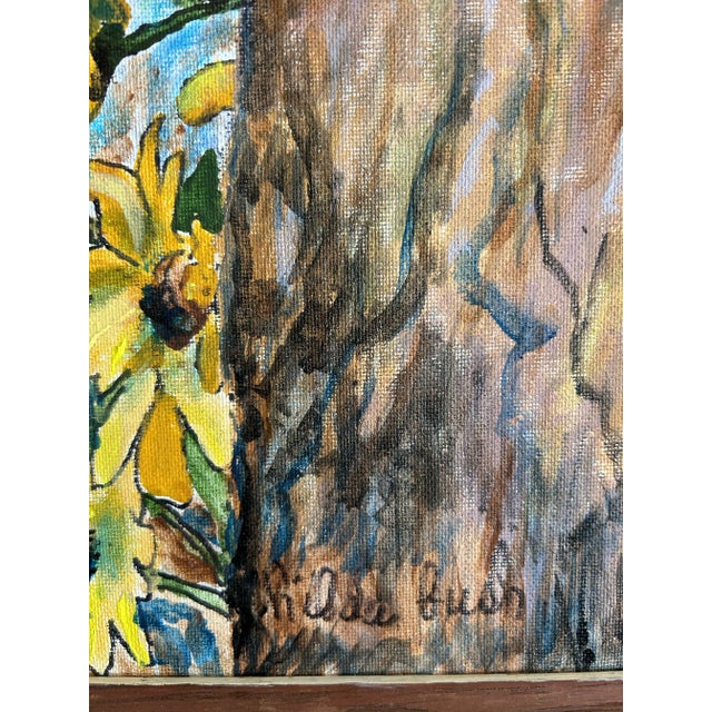 1960s Vintage Impressionist Oil Painting of a Landscape With Owl For Sale - Image 5 of 6