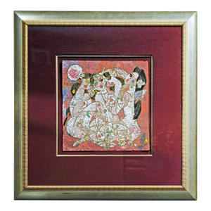 Tie Feng Jiang Untitled Original Acrylic on Rice Paper With Custom Frame Hs!