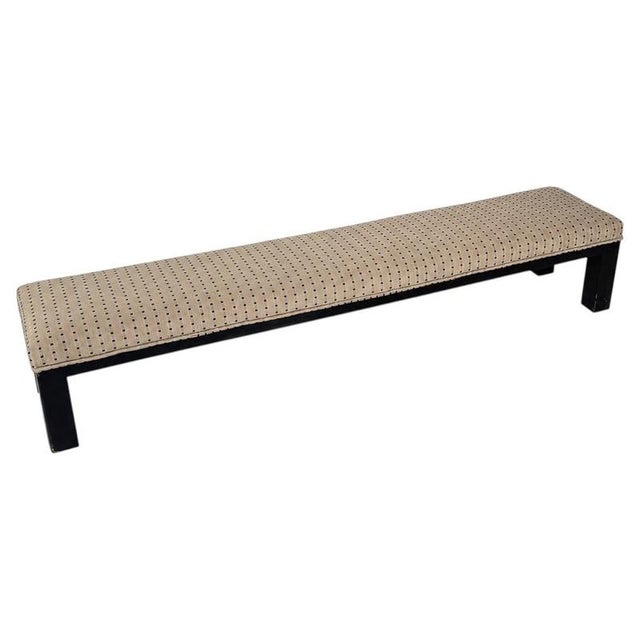 Wood Large Wood and Upholstery Bench, 1960s For Sale - Image 7 of 7