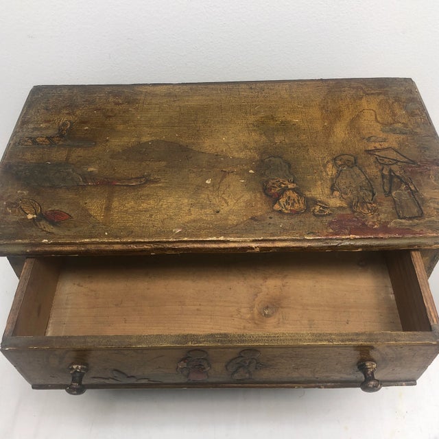 1940s Chinoiserie Miniature 3 Drawer Chest For Sale - Image 11 of 13