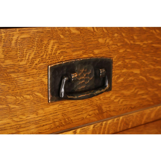Stickley Mission Collection Oak High Chest Of Drawers For Sale - Image 11 of 18