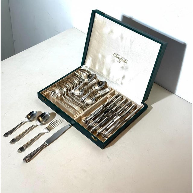 Metal Silver-Plated Villeroy Cutlery Service from Christofle, Set of 12 For Sale - Image 7 of 7