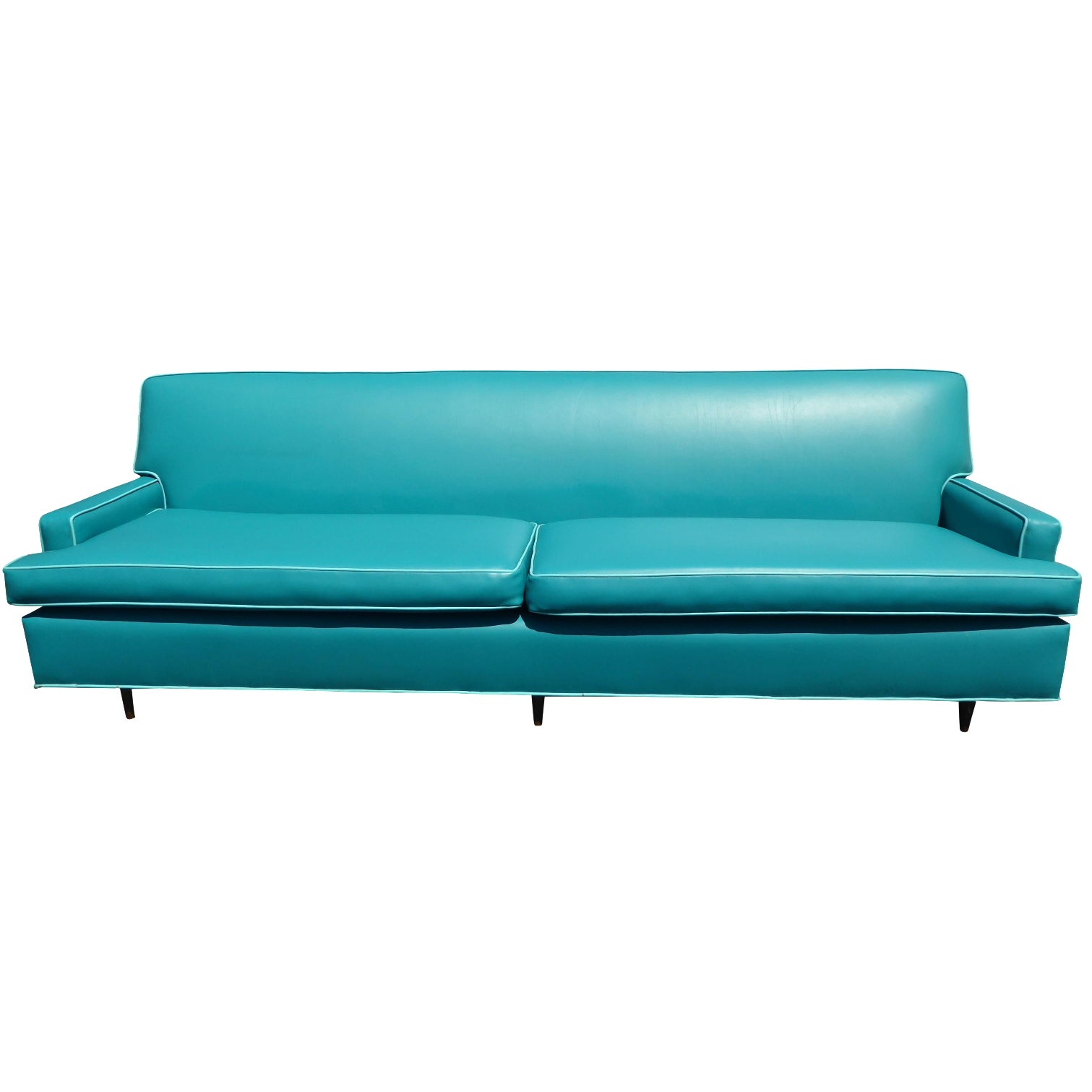 MidCentury Turquoise Vinyl Sofa Chairish