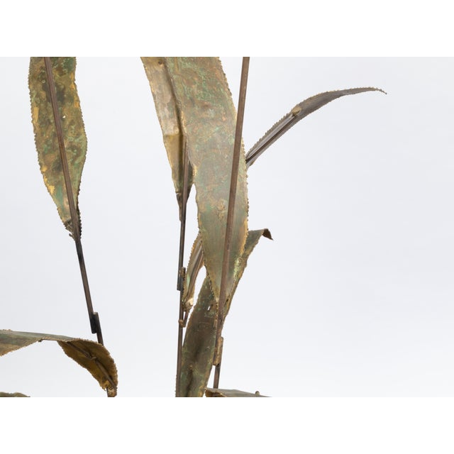 Tall French Mid 20th Century Cattail Sculpture Mounted on a Black Base For Sale In Atlanta - Image 6 of 10