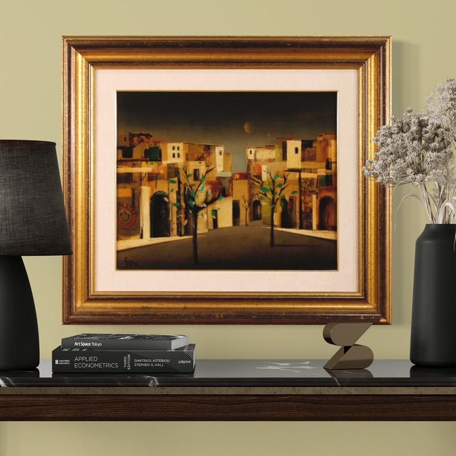 Italian Artist, City District, 1980, Mixed Media on Masonite, Framed For Sale - Image 14 of 16