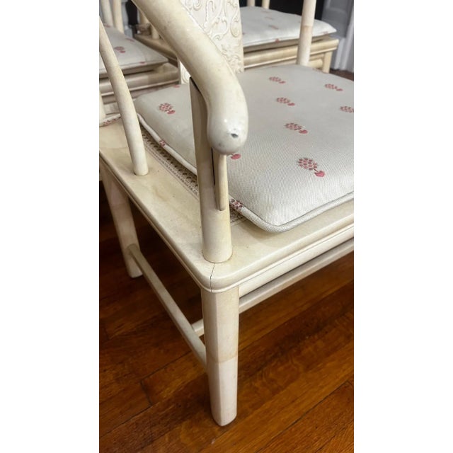 1980s Henredon Folio 16 Faux Goatskin Dining Chairs- Set of 6 For Sale In Boston - Image 6 of 14