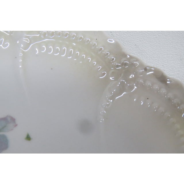 Leuchtenburg Germany Rose Raised Design Scalloped Edge 4592b For Sale In Miami - Image 6 of 13