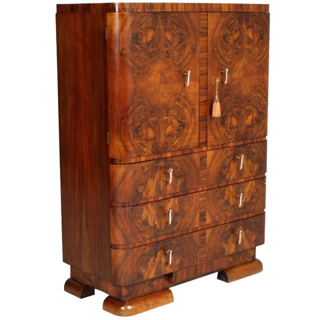 Art Deco Burl & Walnut Cabinet by Crafts Cantu, 1930s For Sale - Image 9 of 9
