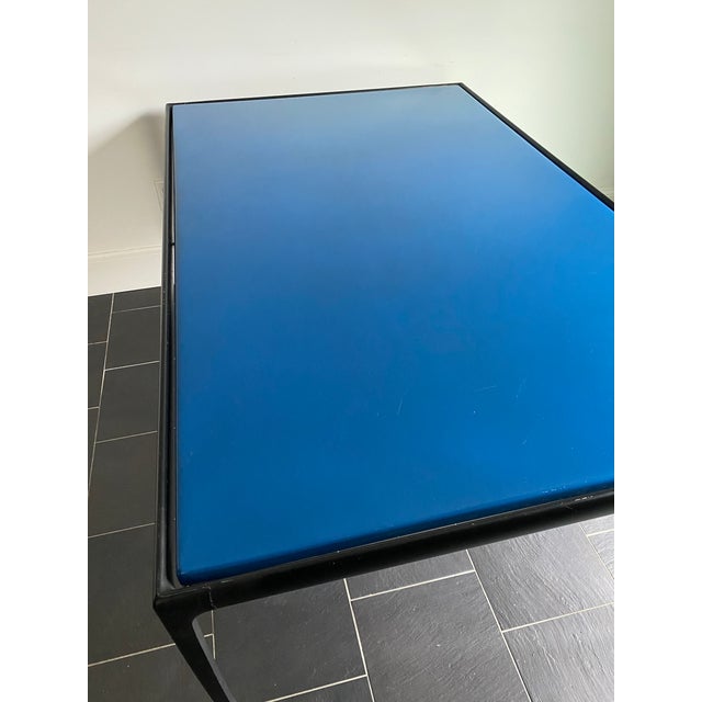 Vintage Modern Black and Blue Metal Outdoor Dining Table by Richard Schultz for Knoll For Sale - Image 9 of 10