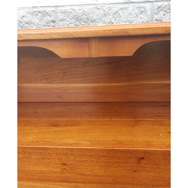 Brown Scandinavian Modern Solid Walnut Bookcase Storage Single Headboards - a Pair For Sale - Image 8 of 13