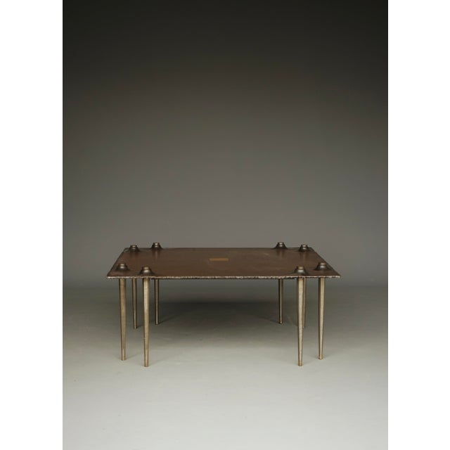 Brutalist table by Idar Mecibah (1958-2013). Manufactured by Smederij Moerman 1997. This table is from the ‘scrab series’...