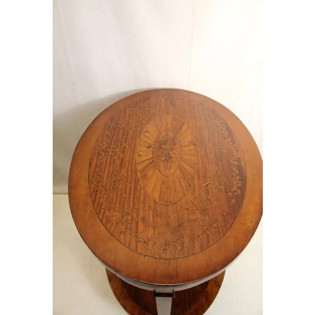 Wood 19th Century Sheraton Inlaid Marquetry Rosewood & Satinwood Oval Center Table For Sale - Image 7 of 10