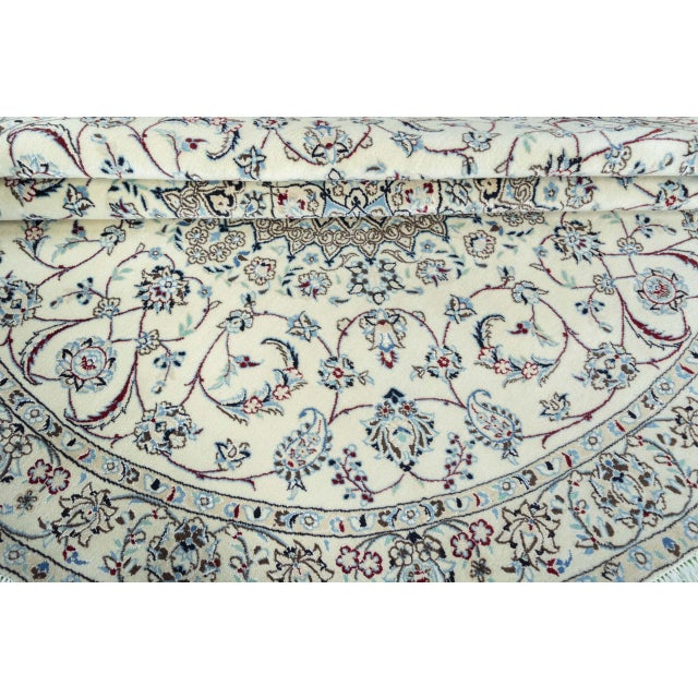 Beige Hand-Knotted Oriental Rug with Silk For Sale - Image 8 of 11