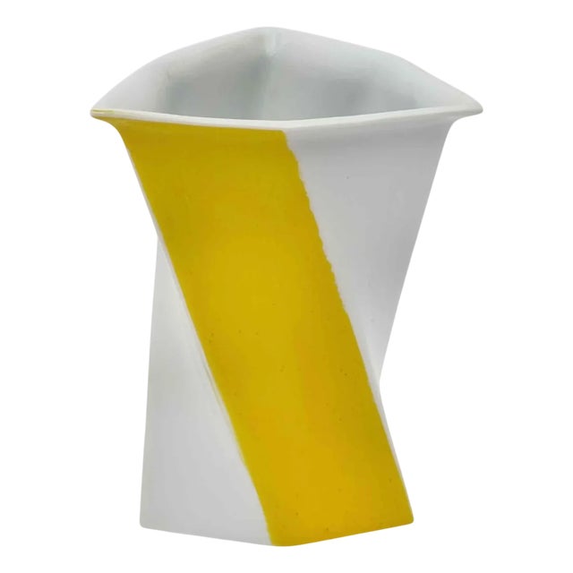 Vintage White-Glazed Porcelain Vase by Jan Van Der Vaart, Netherlands, 1987 For Sale