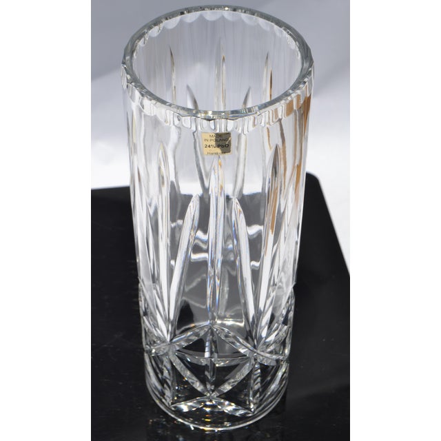 1950s 1950s Victorian Brilliant Cut Glass Hurricance Candle Holder Star Base Underplate For Sale - Image 5 of 14
