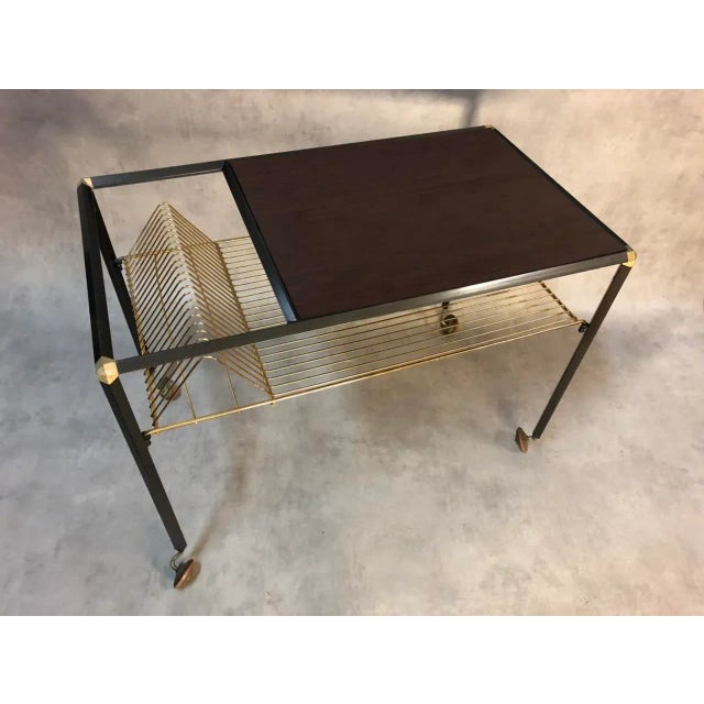 Metal Vintage Industrial Iron Trolley, 1950s For Sale - Image 7 of 16