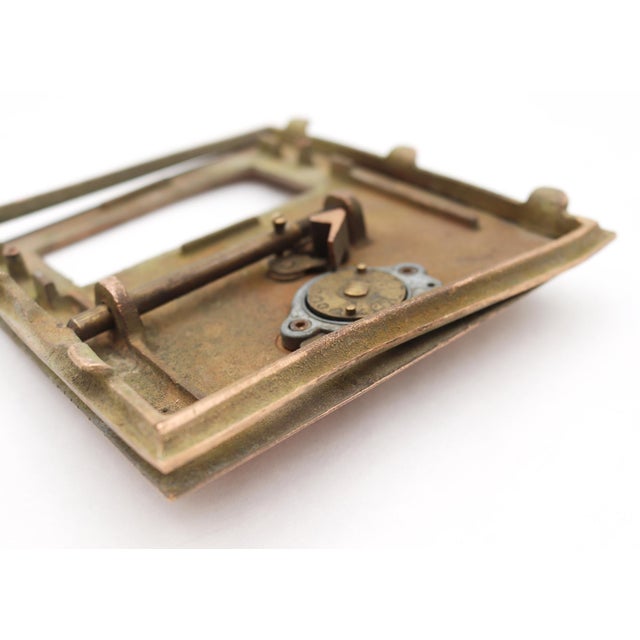 Mid 20th Century Vintage Polished Bronze u.s. Post Office Combination Box Door For Sale - Image 5 of 5
