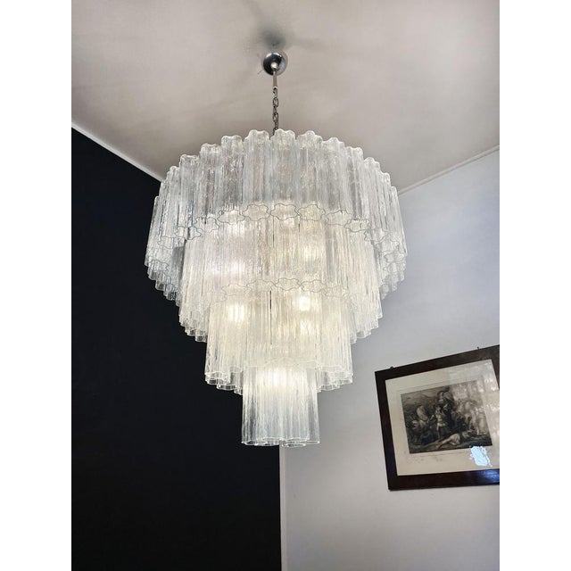 Huge Vintage Murano Glass Tiered Chandelier 78 Glasses, 1990s For Sale - Image 13 of 18