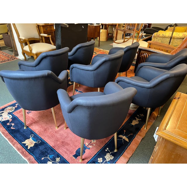 Lee Industries Model 700941 Navy Dining Chairs, Set of Eight Chairish