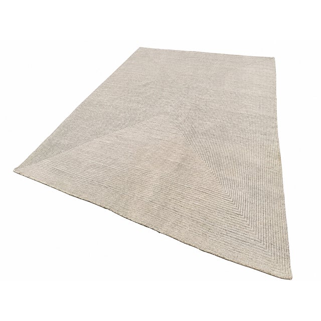 Rh Ellipse Wool Rug – 10' × 14' Cream | Hand-Knotted | Sculptural High-Low Texture For Sale - Image 12 of 18