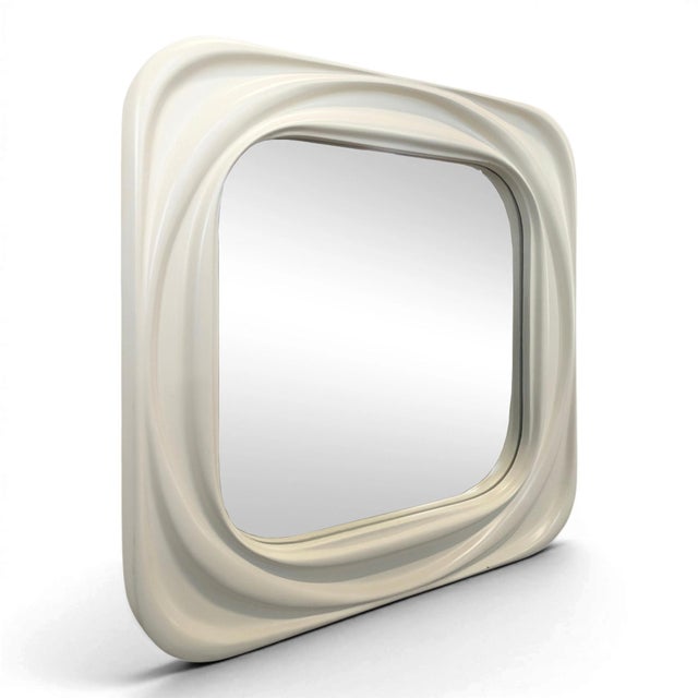 Italian Square Resin Mirror, 1970s For Sale - Image 6 of 6