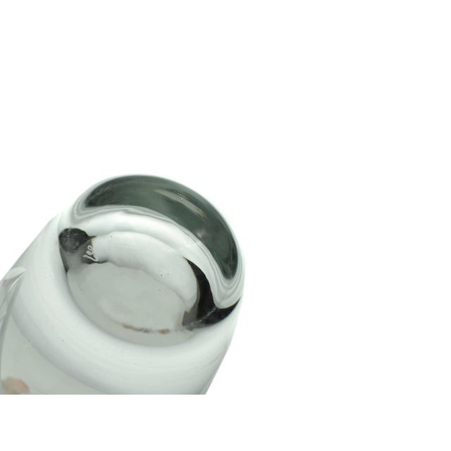 Mid Century Modern Flower Cut Design Decanter With 4 Glasses Set, Signed Leo For Sale - Image 6 of 9