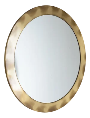 Large Circular Mirror with Polished Brass Frame from Valenti Luce, 1970