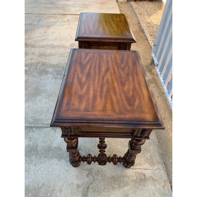 Maitland - Smith Maitland Smith Rustic European Style Joint Side Tables a Pair For Sale - Image 4 of 12