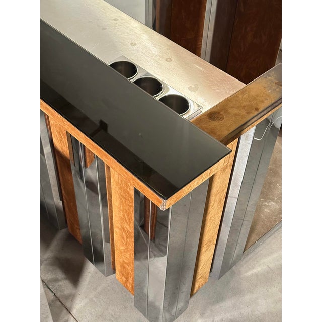 Vintage Steel Bar Cabinet and Stools, 1970s, Set of 4 For Sale - Image 12 of 18