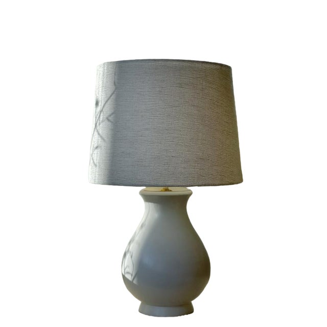 Carrara Ceramic Table Lamp by Wilhelm Kage, 1940s For Sale