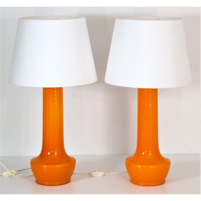 1960s Swedish Art Glass Table Lamps by Gert Nyström for Hyllinge Glasbruk, 1960s, Set of 2 For Sale - Image 5 of 11