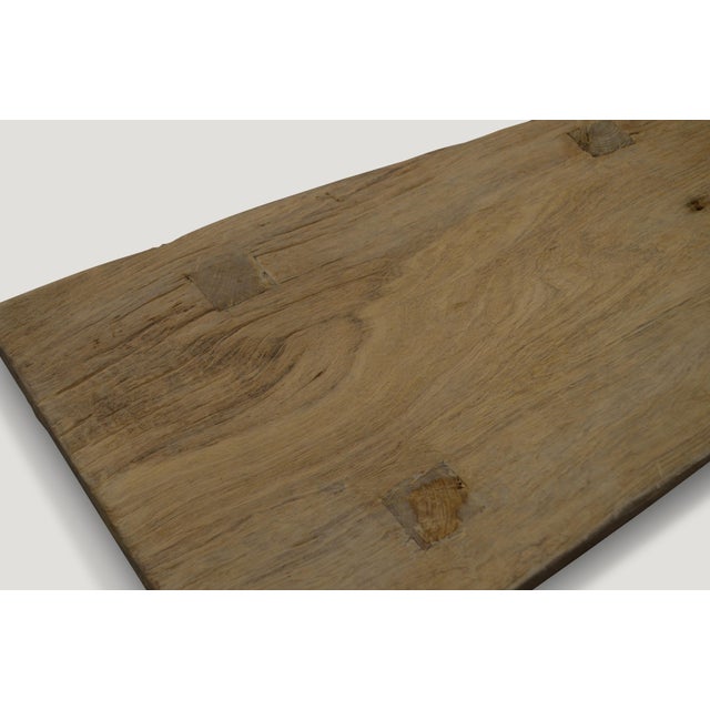 Andrianna Shamaris Bleached Teak Wood Side Table/Coffee Table or Bench For Sale - Image 4 of 5
