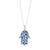 Silver Sterling Silver Blue & Red Enamel Hamsa Hand Necklace For Sale - Image 8 of 8