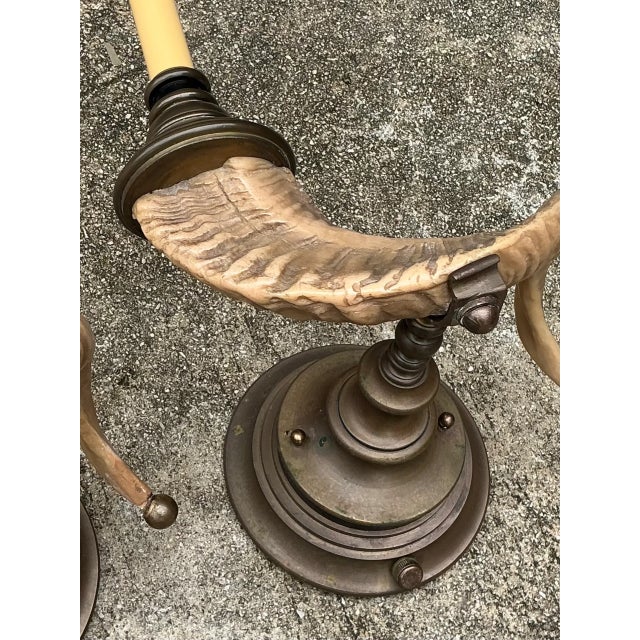 Vintage Brass Twisted Horn Wall Sconces - Pair For Sale - Image 12 of 12