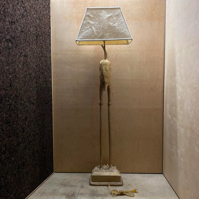 Postmodern Late 20th Century Post Modern Wood Crane Floor Lamp For Sale - Image 3 of 12