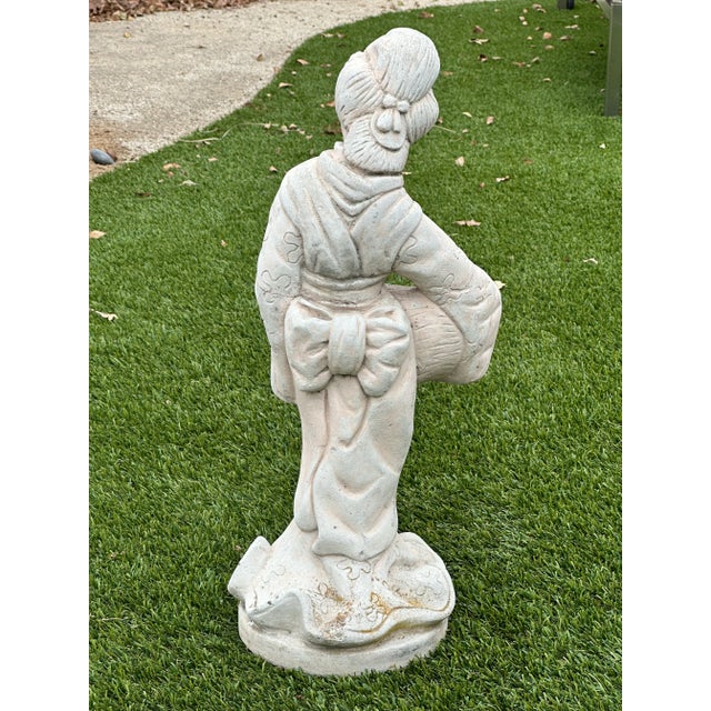 Mid-Century Modern Cast Stone Geisha Fountain Garden Ornament For Sale - Image 3 of 12
